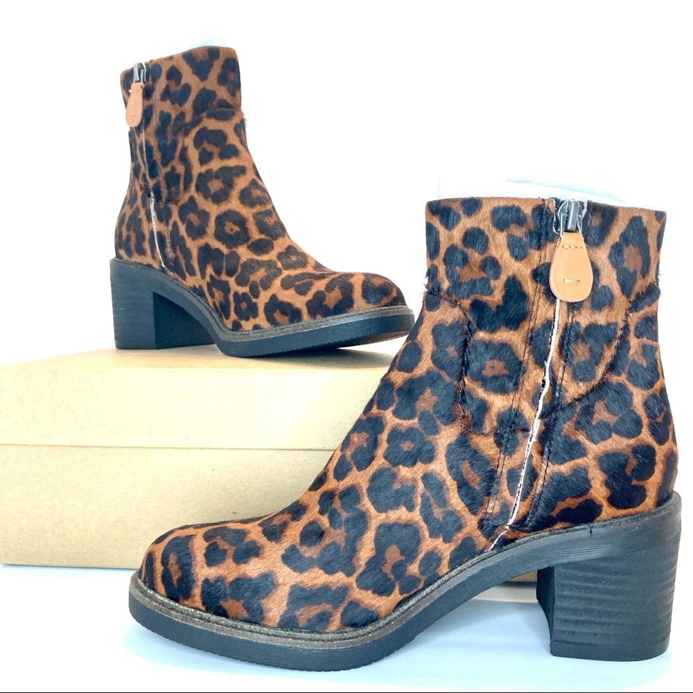 Gentle Souls By Kenneth Cole Best Simple Leopard Fur Ankle Bootie 65 MM, 5.5